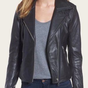 Plus Size Real Leather Jacket -Halogen- Real Leather Moto Jacket - 3X